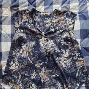Les Serein Navy Floral Blouse Size 1x